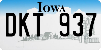 IA license plate DKT937