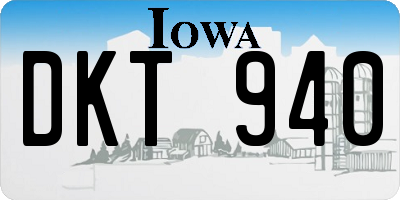 IA license plate DKT940