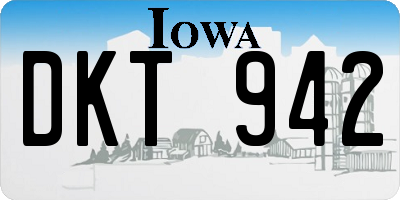 IA license plate DKT942