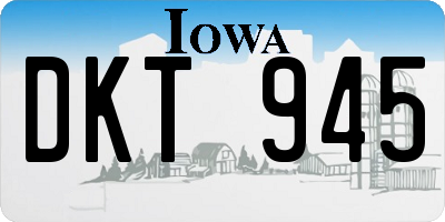 IA license plate DKT945