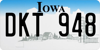 IA license plate DKT948