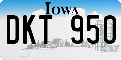IA license plate DKT950