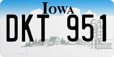 IA license plate DKT951