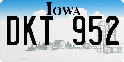 IA license plate DKT952