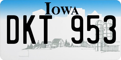 IA license plate DKT953
