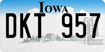 IA license plate DKT957