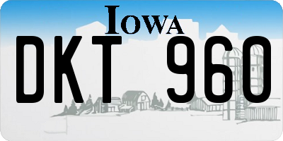 IA license plate DKT960