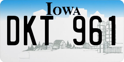 IA license plate DKT961