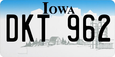 IA license plate DKT962