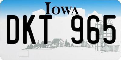IA license plate DKT965