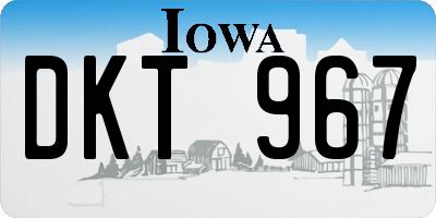 IA license plate DKT967