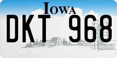 IA license plate DKT968