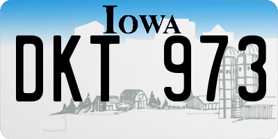 IA license plate DKT973
