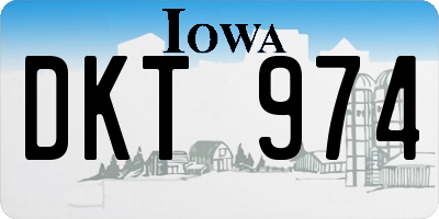 IA license plate DKT974