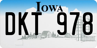 IA license plate DKT978