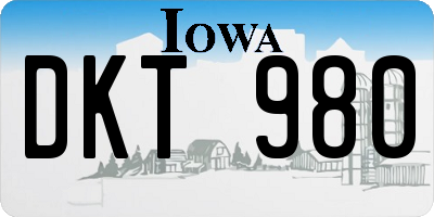 IA license plate DKT980