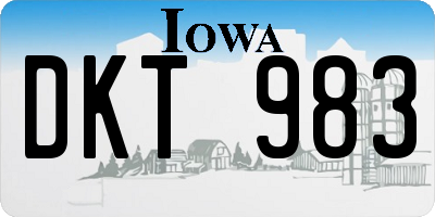 IA license plate DKT983