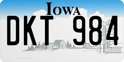 IA license plate DKT984