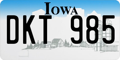 IA license plate DKT985