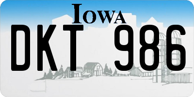 IA license plate DKT986