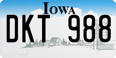 IA license plate DKT988