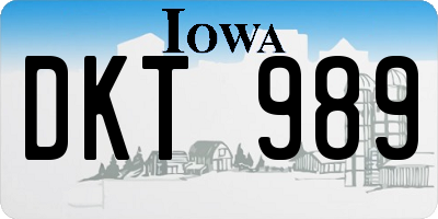 IA license plate DKT989