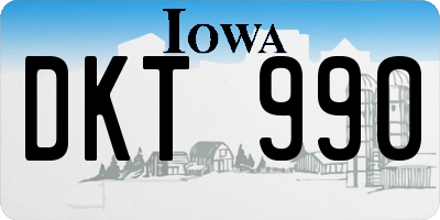 IA license plate DKT990
