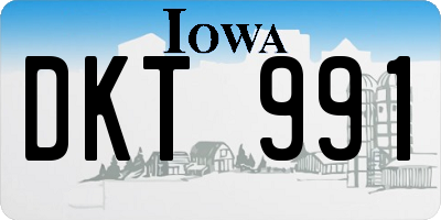 IA license plate DKT991