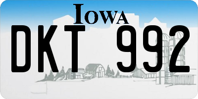 IA license plate DKT992