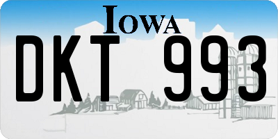 IA license plate DKT993