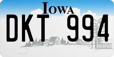 IA license plate DKT994