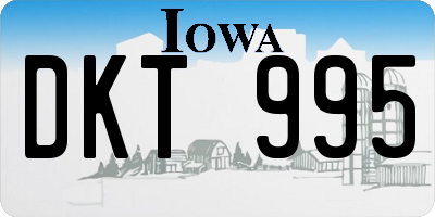 IA license plate DKT995