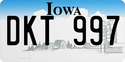 IA license plate DKT997