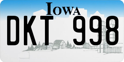 IA license plate DKT998