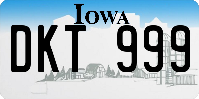 IA license plate DKT999