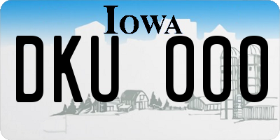 IA license plate DKU000