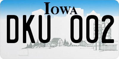 IA license plate DKU002