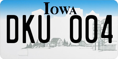 IA license plate DKU004