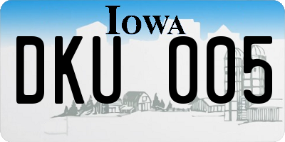 IA license plate DKU005