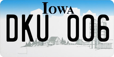 IA license plate DKU006