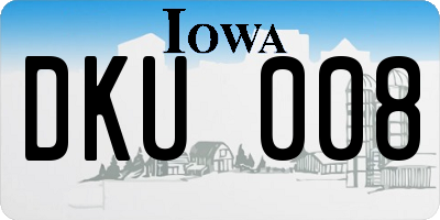 IA license plate DKU008
