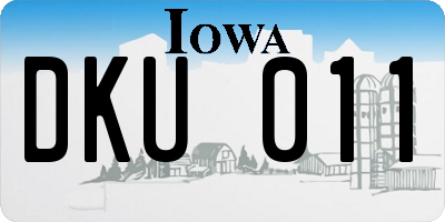 IA license plate DKU011