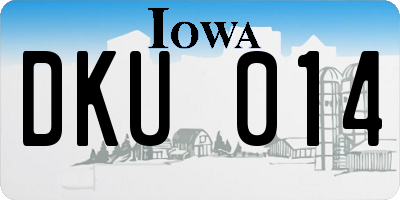 IA license plate DKU014