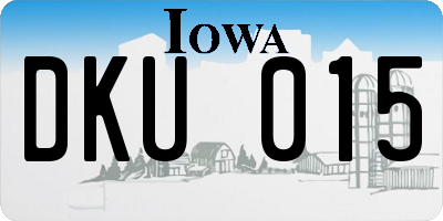 IA license plate DKU015