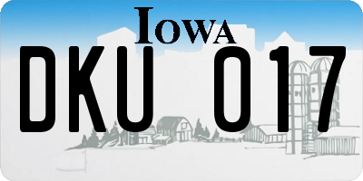 IA license plate DKU017