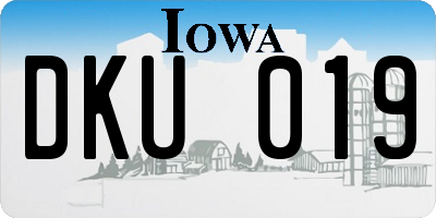 IA license plate DKU019