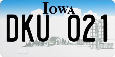IA license plate DKU021