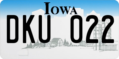 IA license plate DKU022