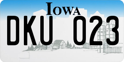 IA license plate DKU023