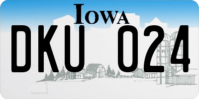 IA license plate DKU024